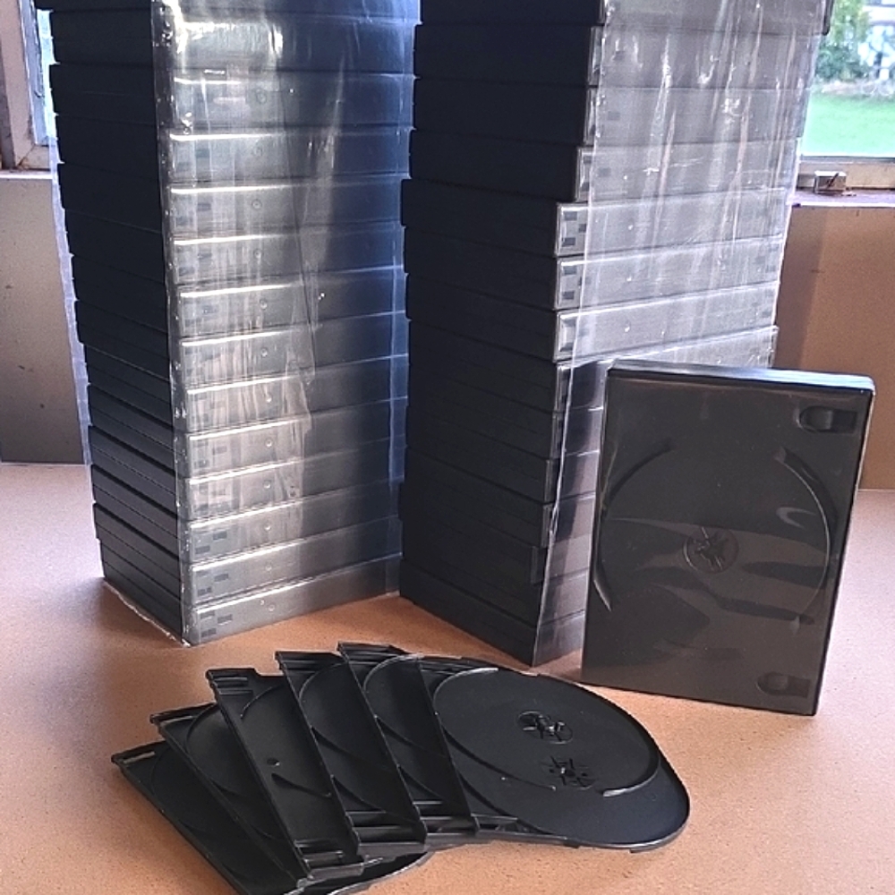 New 30 X Black Multi DVD Cases Bulk Lot + 6 Extra CD Holder Inserts